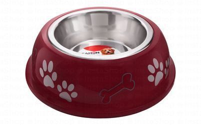 Camon Maroon 400ml Printed Pet Bowl