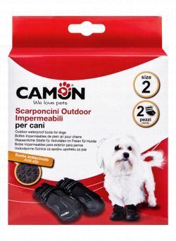 Camon Black 5.5cm Waterproof Anti-Skid Dog Boots Size 2