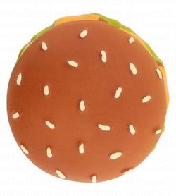 Camon Brown Latex Burger Shaped Dog Squeaky Toy