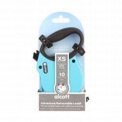Alcott Adventure XS Blue 3m Reflective & Retractable Leash for Dogs (Up to 11.3kg)
