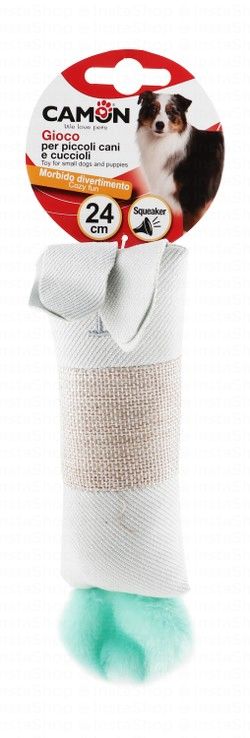 Camon Green & White 24cm Squeaky Rabbit Plush Dog Toy