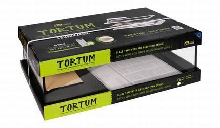 Terratlantis Tortum Black Glass Terrarium with ABS Ramp for Reptiles (55x30x20cm)