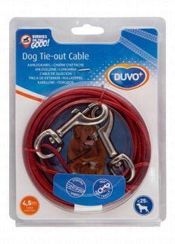Duvo Plus Red 4.5m Tie Out Cable for Dogs (Less than 25kg)