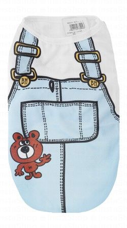 Petbroo Medium Blue & White Overall Print Dog T-Shirt