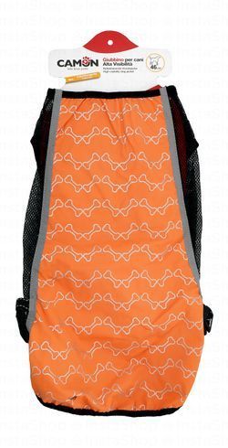 Camon Orange 46cm Bone Print Reflective Dog Jacket