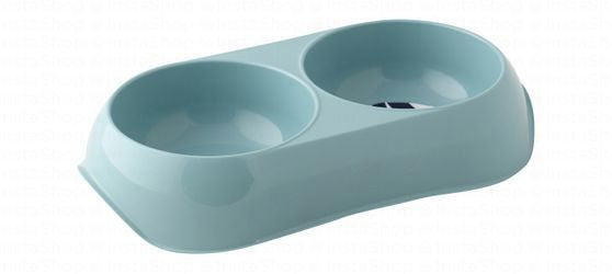 Moderna Small Light Blue 2x200ml Dual Plastic Pet Bowl
