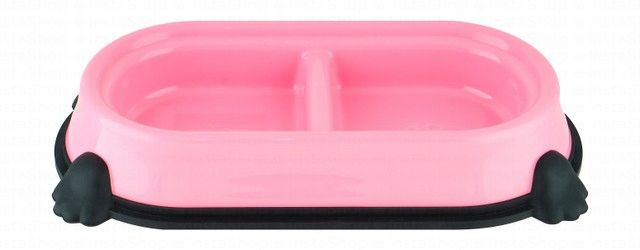 Camon Black & Pink Dual Pet Bowl (26x13.5cm)