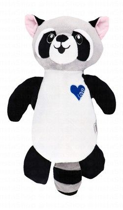 Camon Black & Gray Squeaky Raccoon Plush Dog Toy