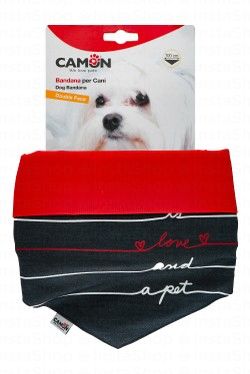 Camon Dark Gray & Red 100cm Dog Bandana