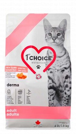 1st Choice Derma Dry Food with Salmon for Adult Cats (1+ Years)