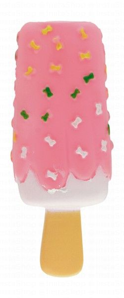 Camon Pink 15cm Ice Cream Shaped Dog Squeaky Toy