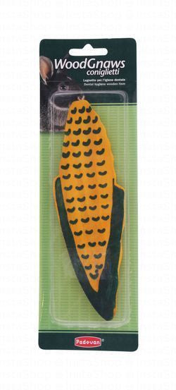 Padovan Woodgnaws Yellow & Green Corn Shaped Dental Hygiene Toy for Rabbits