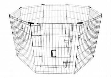 Camon Black Steel Foldable Dog Fence with Door (60x76cm)