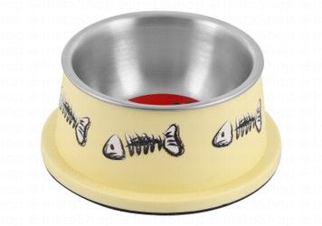 Camon Small Yellow 300ml Stainless Steel Pet Bowl