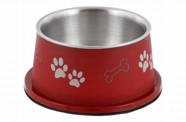 Camon Medium Red 500ml Stainless Steel Pet Bowl