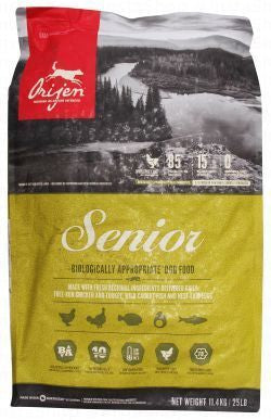 Orijen Dry Dog Food with Fresh Free Run Chicken, Turkey, Cage Free Eggs & Wild Caught Fish for Senior Dogs