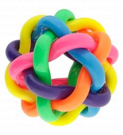 Camon Multicolored 9.5cm TPR Knotted Ball Dog Toy Milk Scent