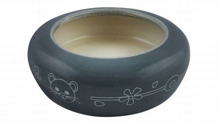 Zolux Beige & Dark Gray 100ml Ceramic Rodent Bowl