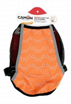 Camon Orange 26cm Bone Print Reflective Dog Jacket