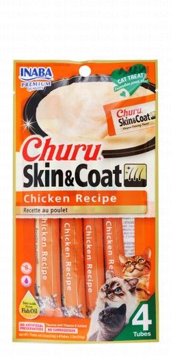 Inaba Churu Skin & Coat Creamy Cat Treat Paste with Chicken