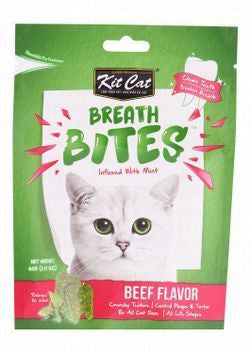 Kit Cat Breath Bites Cat Treats Beef Flavor with Mint