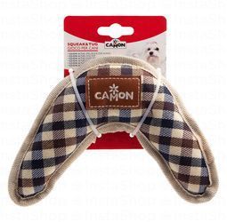 Camon Multicolored Squeaky Boomerang Dog Tug Toy