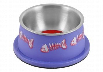 Camon Small Purple 300ml Stainless Steel Pet Bowl