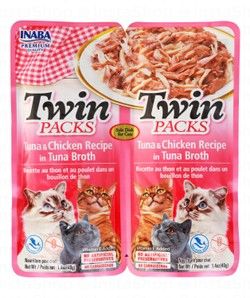 Inaba Twin Chicken & Tuna Cat Treats in Tuna Broth