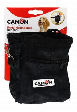 Camon Black Dog Treat Bag with Belt (12x6x14cm)