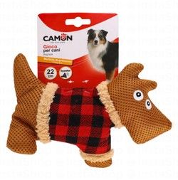 Camon Brown & Red 22cm Squeaky Dog Plush Toy