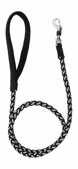 Camon Black & Gray Reflective Rope Dog Leash (120x1cm)