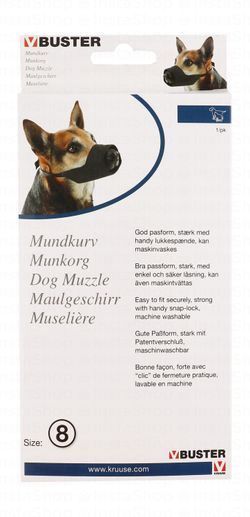 Kruuse Black Nylon Dog Muzzle Size 8
