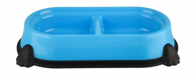 Camon Black & Blue Dual Plastic Pet Bowl (30x16.5cm)