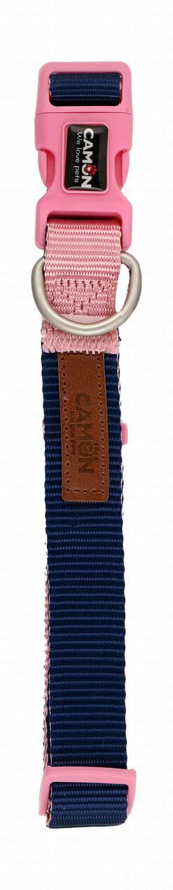 Camon Navy Blue & Pink Dog Collar (48-66x2.5cm)