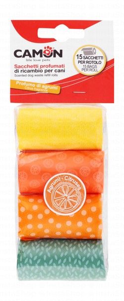 Camon Assorted Dog Poop Bags Citrus Scent