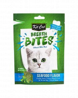 Kit Cat Breath Bites Cat Treats Seafood Flavor with Mint