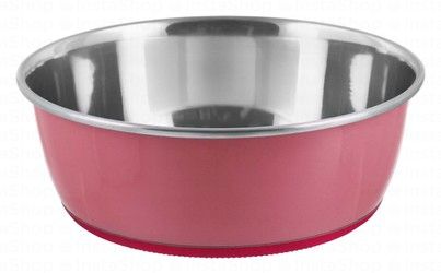 Camon Large Light Pink 1.75L Stainless Steel Pet Bowl