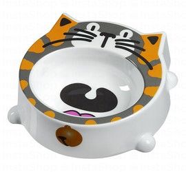 Camon Multicolored 200ml Cat Shaped Melamine Pet Bowl