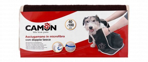 Camon Microfiber Pet Towel with Double Pockets (40x100cm)