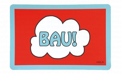 Camon Blue & Red Bau Print Rectangular Pet Bowl Placemat (42x28cm)