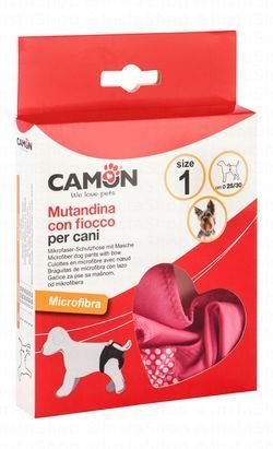 Camon Pink & White Microfiber Dog Pants with Bow Size 1 (25-30cm)