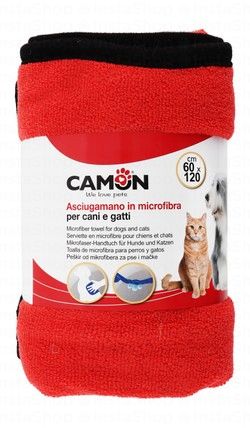 Camon Black & Red Microfiber Pet Towel (60x120cm)