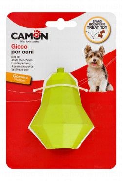 Camon Green Rubber Pear Shaped Treat Dispensing Dog Toy