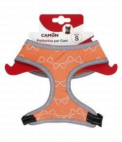 Camon Small Orange Bone Print Dog Harness (34-45cm)