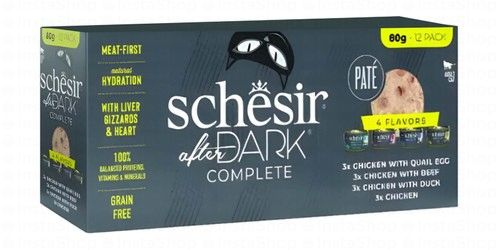 Schesir After Dark Pate with Liver, Gizzard & Heart for Adult Cats