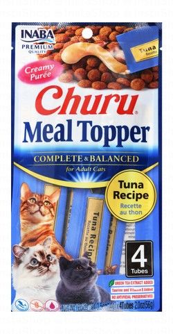Inaba Churu Creamy Puree Meal Toppers with Tuna for Adult Cats