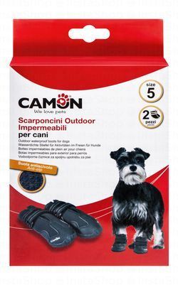 Camon Black 7cm Waterproof Anti-Skid Dog Boots Size 5