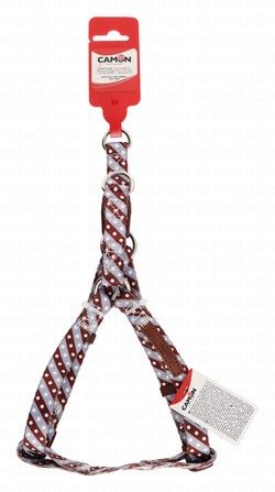 Camon Brown & Purple Twill Dot Print Dog Harness (35-60x1.5cm)