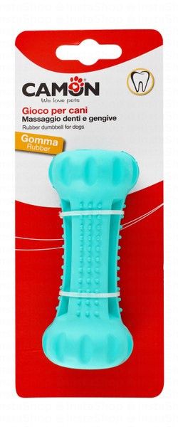 Camon Turquoise 10cm Rubber Bone Shaped Dog Chew Toy