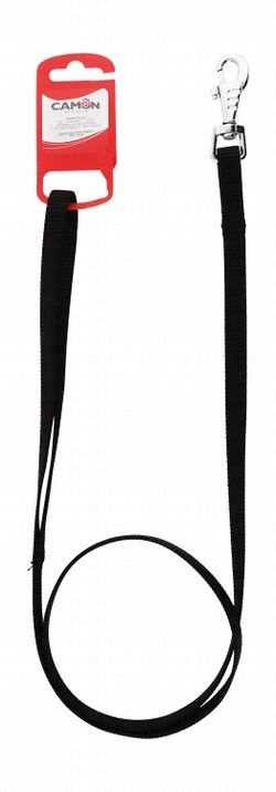 Camon Black Nylon Dog Leash (100x1.5cm)